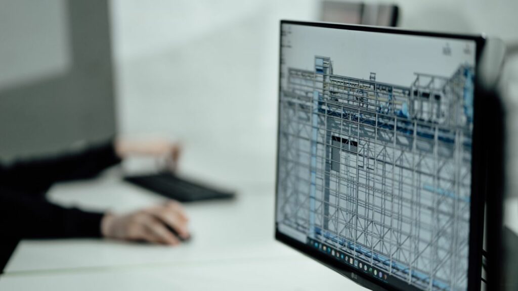 Computerbildschirm mit CAD Software